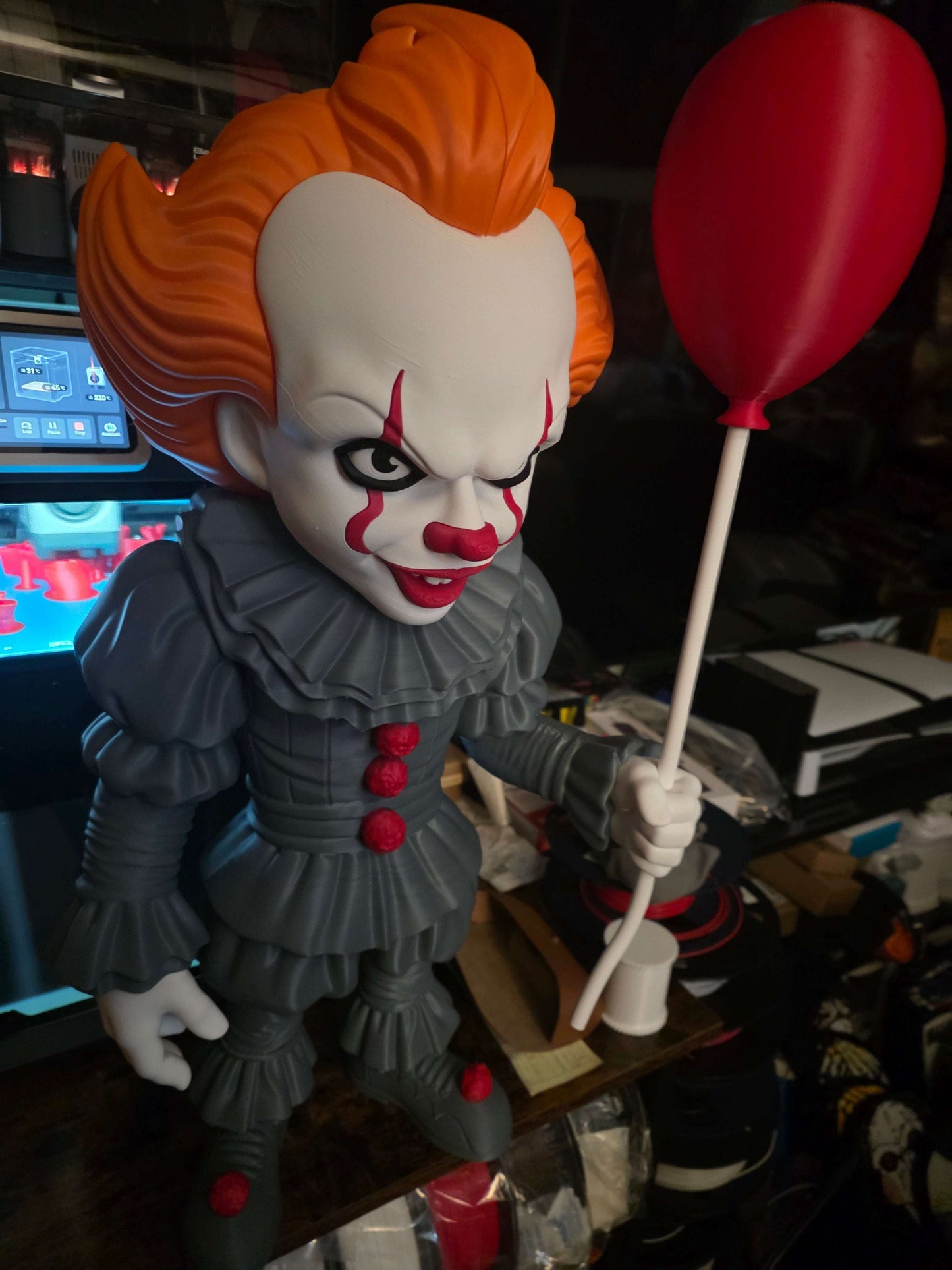 25 inch tall massive scary clown figure by 3dCurioPrints