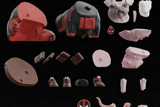 Large lifesize 1:1 lifesize deadpool dogpool dog superhero made to order by 3dCurioPrints