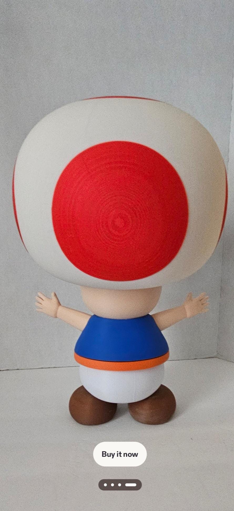 Large 20" 1:1 Toad Mario bust statue figure made to order by 3dCurioPrints