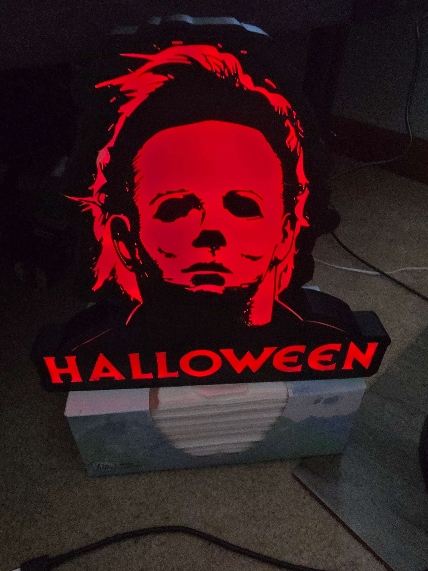 Halloween Michael myers 10" lightbox horror comes with onn led lights by 3dCurioPrints