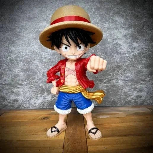 26-inch Luffy One Piece bust statue collectible figure for anime fans displayed on a shelf