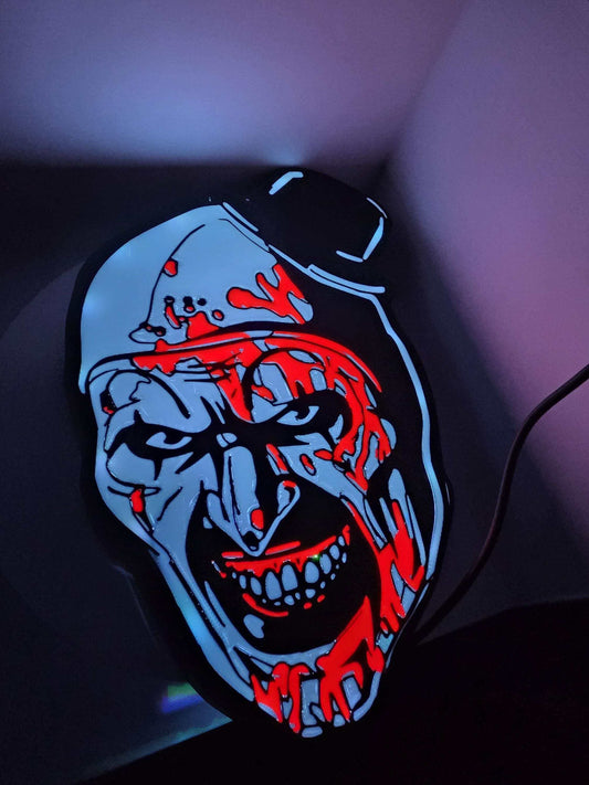 Terrifier art the clown lightbox with stand by 3dCurioPrints