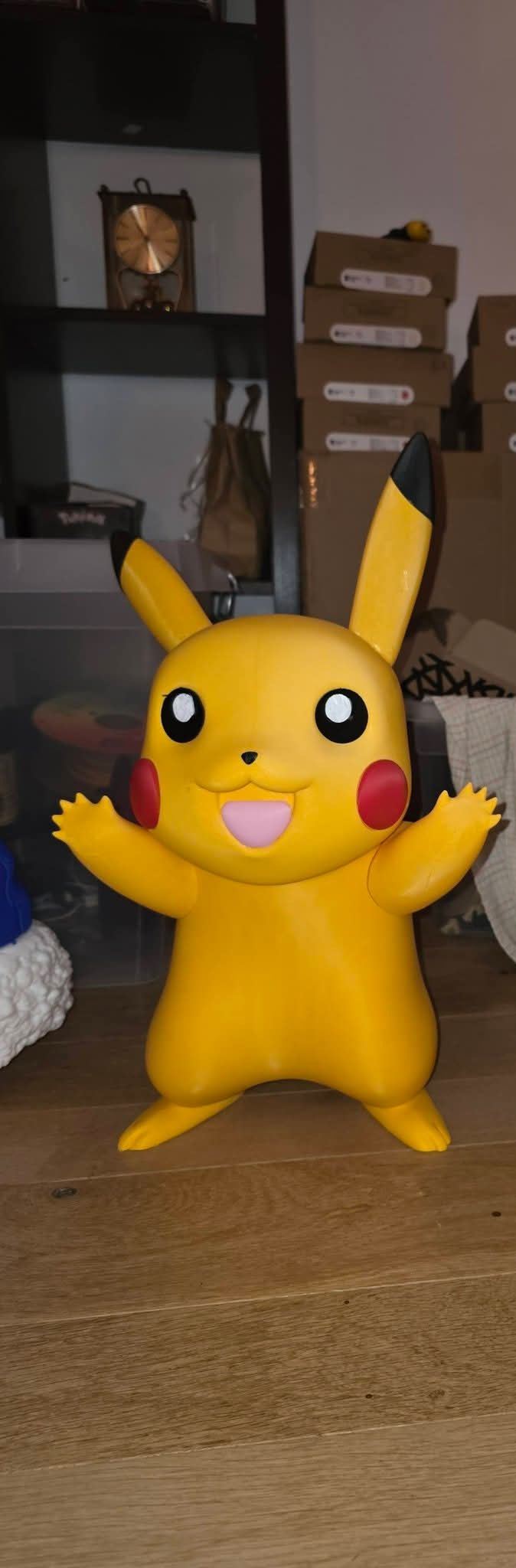 Large 1:1 scale Pikachu life-size collectible bust approximately 12 inches tall on display
