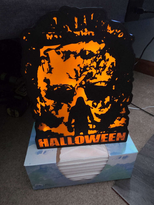 10" rob zombie halloween Michael myers lightbox onn led with remote takes 1-2 days to make by 3dCurioPrints