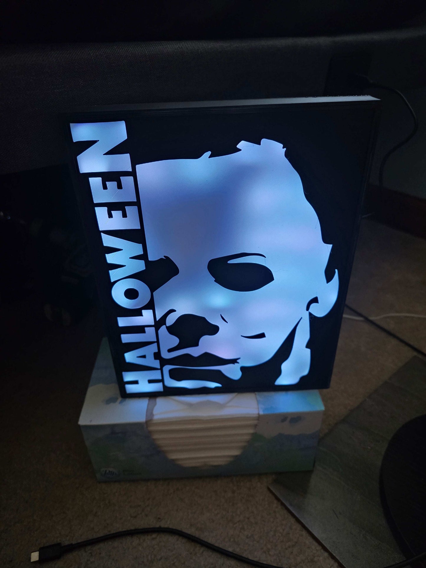 10" Michael myers lightbox halloween comes with onn led and remote ship 1-2 days by 3dCurioPrints