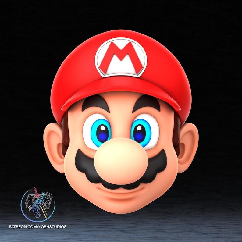 Mario-inspired plumber video game mask with magnets, one size fits all for cosplay and parties