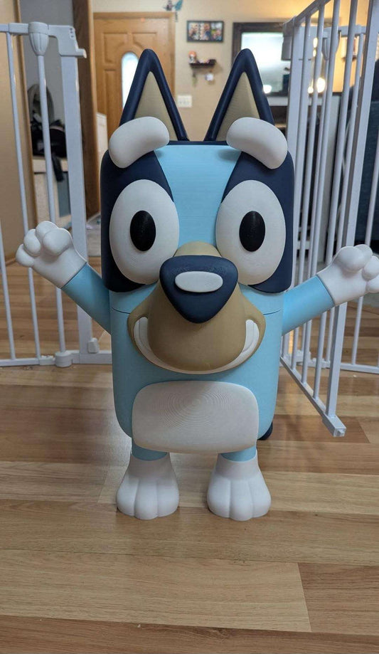 Large full size Bluey 2 ft tall life size blue dog kid cartoon statue figure bust by 3dCurioPrints
