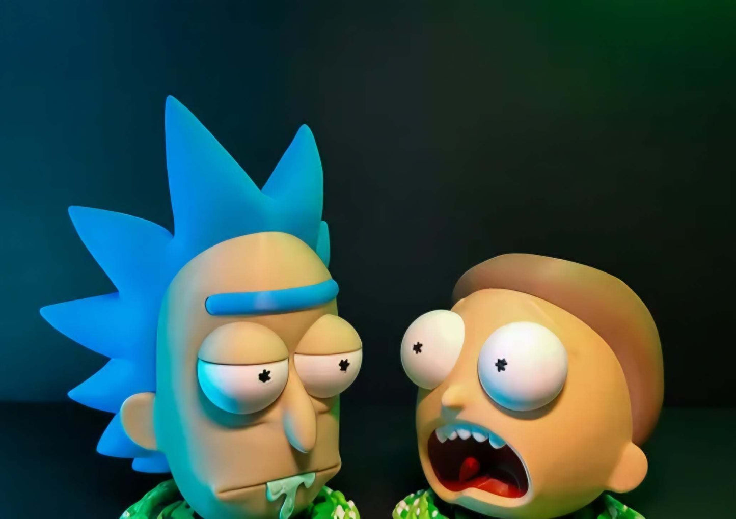 8" Rick planter and 6.5" Morty head-shaped planters with drainage holes for 3x3 plants or pens