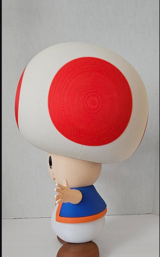 Large 20" 1:1 Toad Mario bust statue figure made to order by 3dCurioPrints