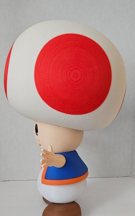 Large 20" 1:1 Toad Mario bust statue figure made to order by 3dCurioPrints