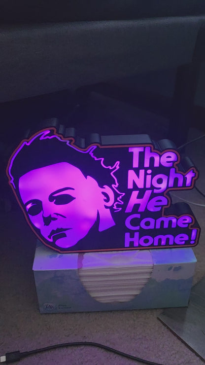 10" halloween Michael myers lightbox onn led with remote made 1-2 days