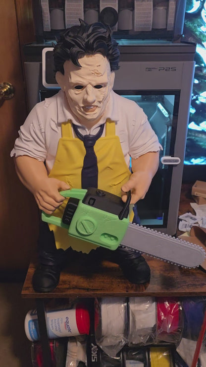 Leatherface Texas Chainsaw Massacre Bust Statue 23 Inches Tall With Saw 23 By 16 By 9 Inches