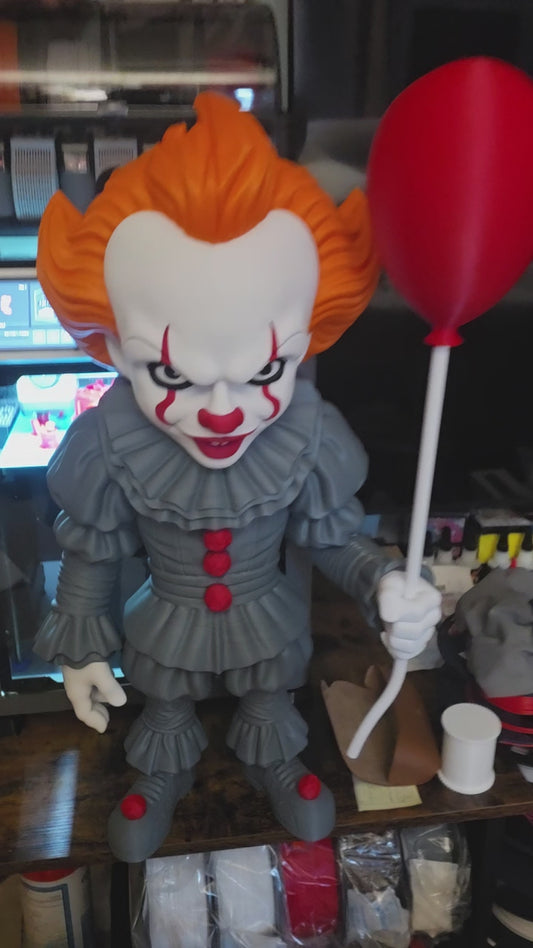 25 Inch Tall Massive Scary Clown Figure 3D Printed Halloween Prop For Haunted Houses And Displays