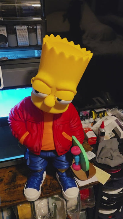 Large Massive 26 Inch Tall Bart Simpson Statue stands up | 3D Print