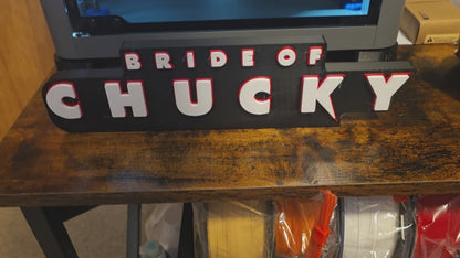 12" Large scary doll movie prop bride of  sign 12×3 ship 1-2 days