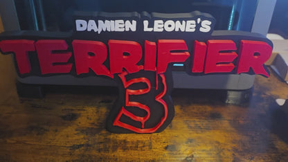 Terrifier 3 12" large art the clown large logo made same 12x7 1-2 days shipped