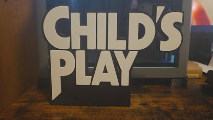 Childs play large sign 10" scary movie black +white 10×8 ship 1-2 days