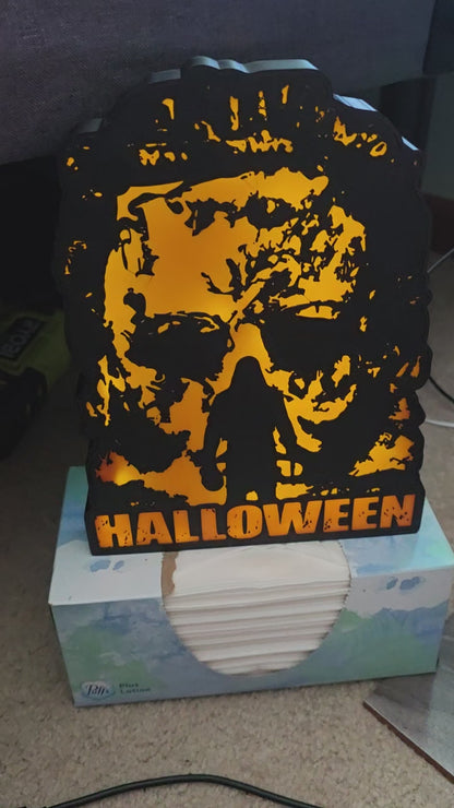 10" rob zombie halloween Michael myers lightbox onn led with remote takes 1-2 days to make