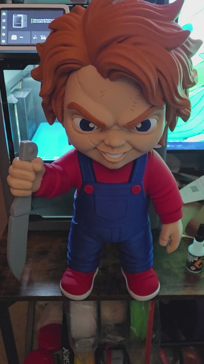 21 inch Chucky bust statue for horror decor and collectors