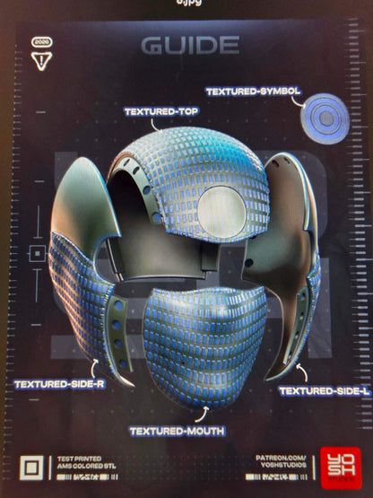Full-head Bullseye vigilante mask with magnetic closure and logo options for cosplay and costumes