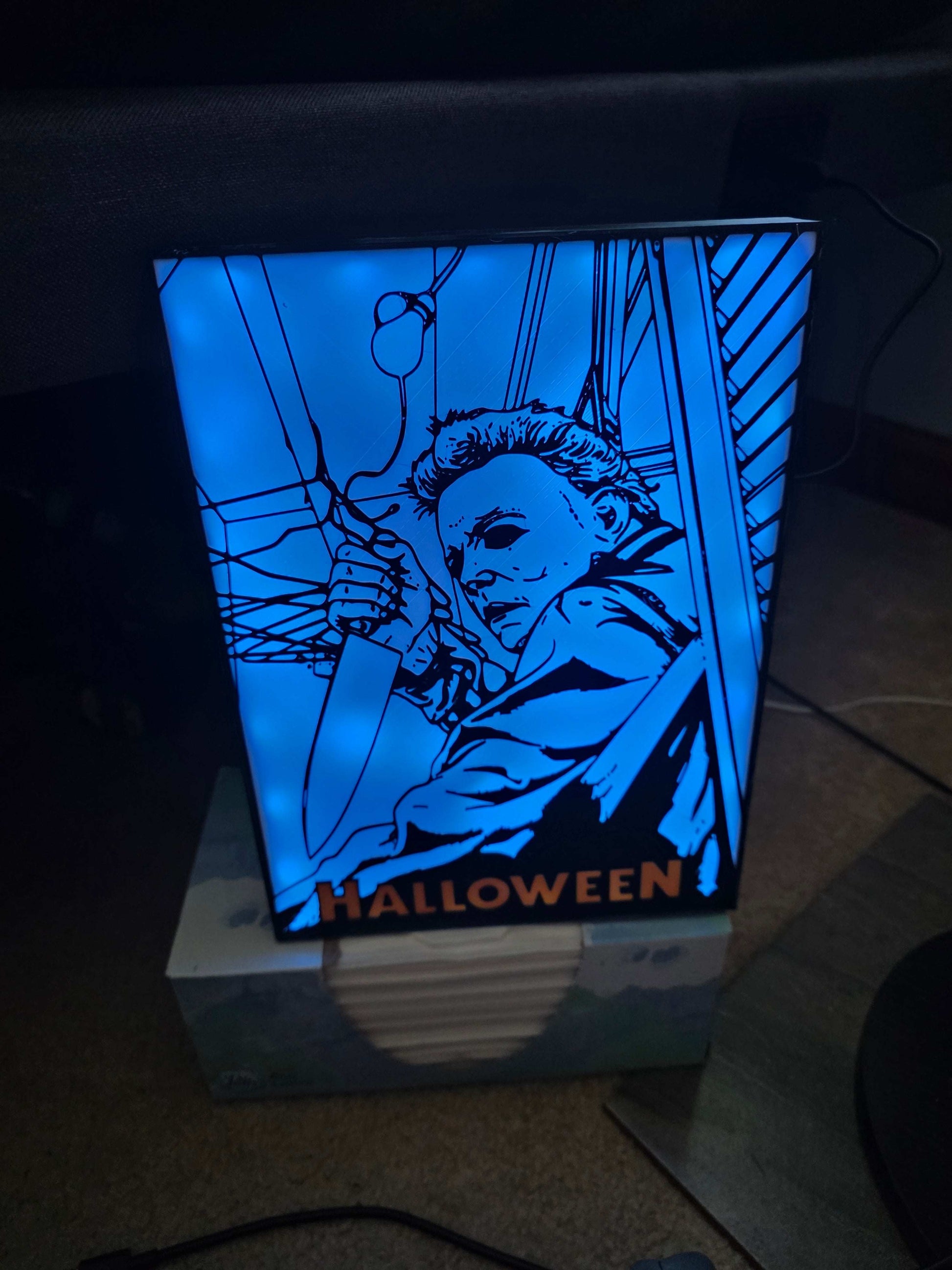 10" Michael myers lightbox halloween 1-2 days shipped comes with onn led and remote by 3dCurioPrints
