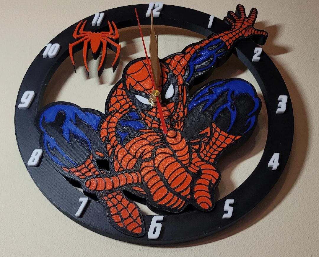 10" spider man clock hero superhero by 3dCurioPrints