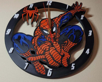 10" spider man clock hero superhero by 3dCurioPrints