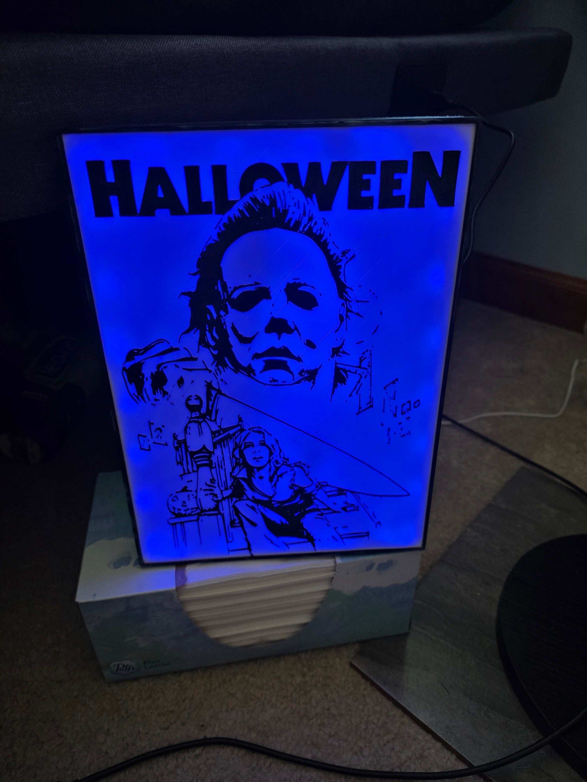 10" Michael myers lightbox closet scene halloween onn led and remote 1-2 days to make by 3dCurioPrints