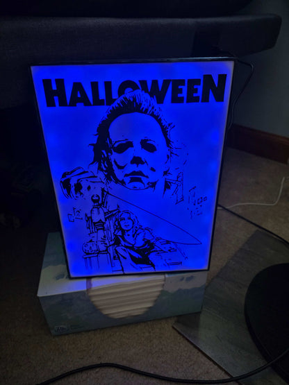 10" Michael myers lightbox closet scene halloween onn led and remote 1-2 days to make by 3dCurioPrints