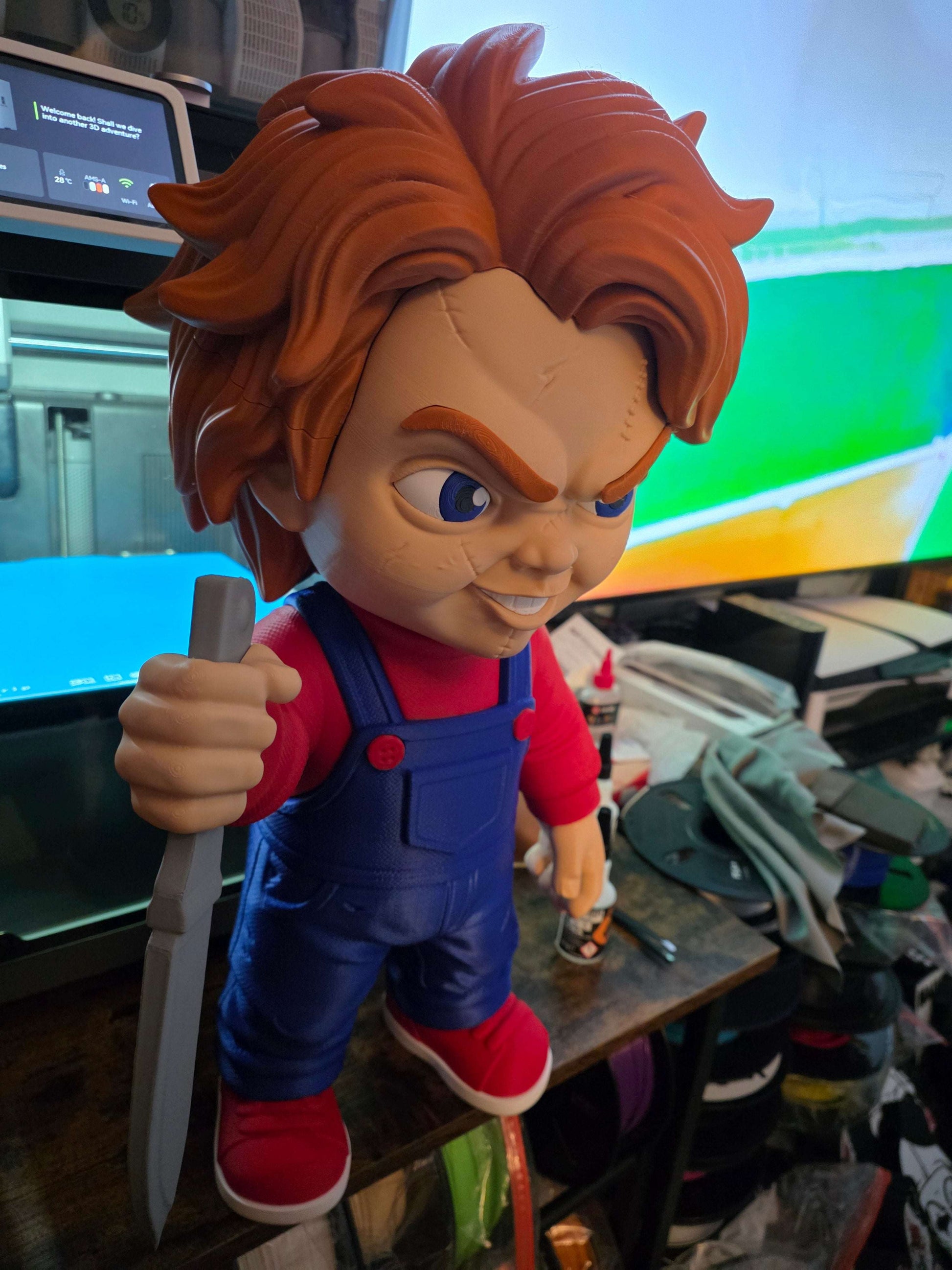 21 inch Chucky bust statue head and shoulders horror decor collectible