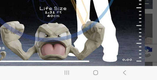Full size 1ft 3in Geodude large #0074 bust statue figure by 3dCurioPrints
