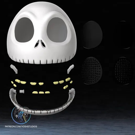 Jack Skeleton mask heads up to 24" teeth or closed mouth message me if want another by 3dCurioPrints