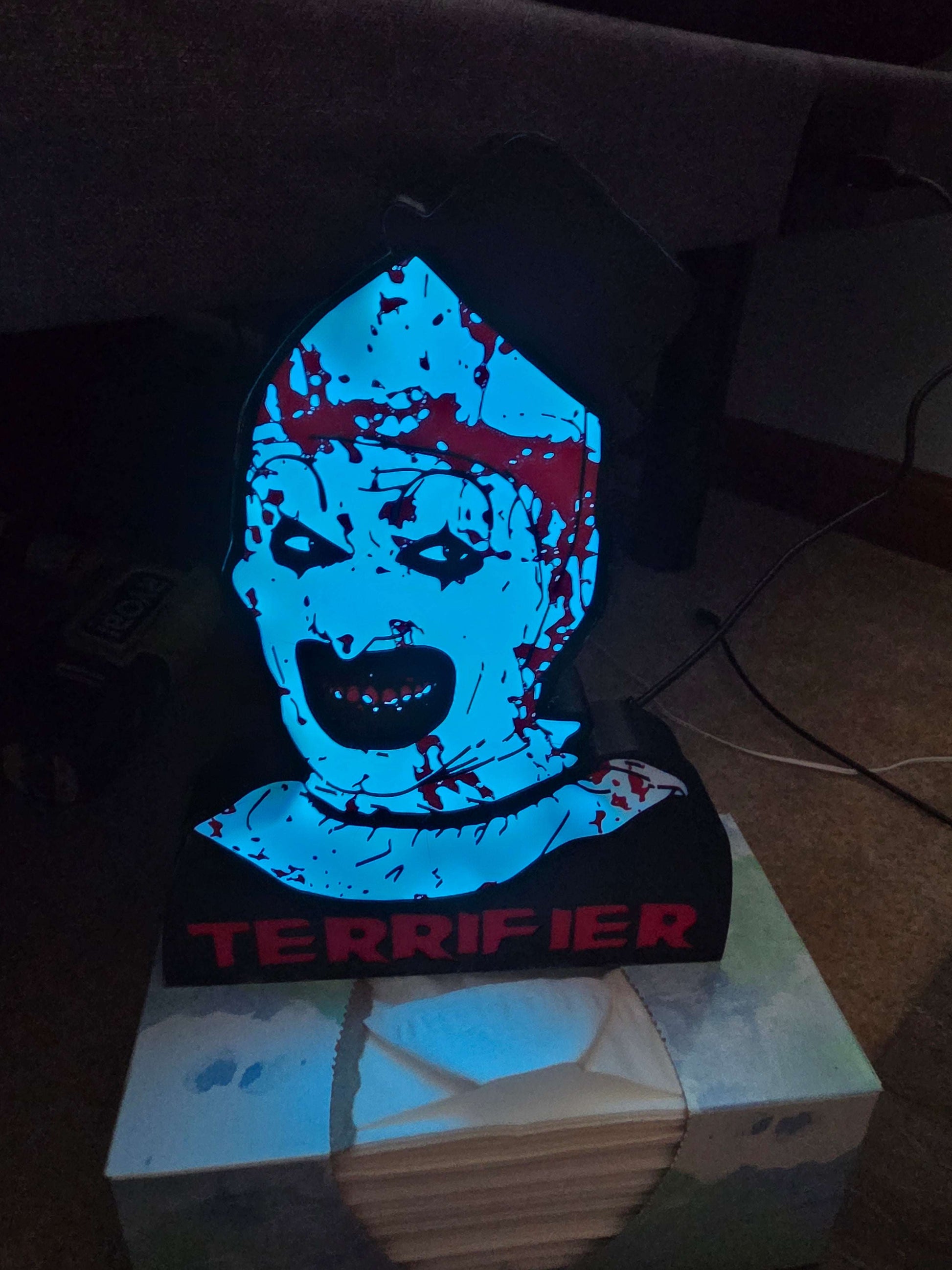 Terrifier 10"lightbox comes with onn leds ship 1-2 days by 3dCurioPrints