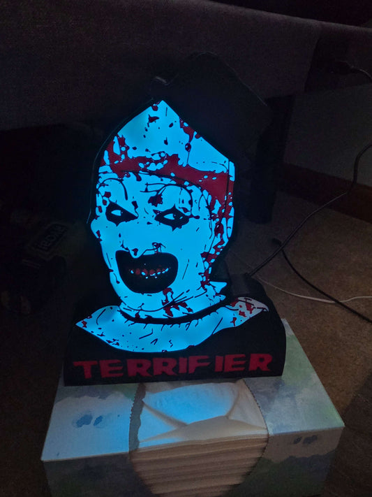 Terrifier 10"lightbox comes with onn leds ship 1-2 days by 3dCurioPrints