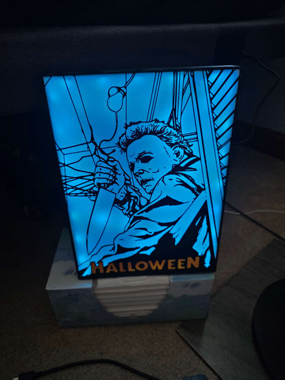 10" Michael myers lightbox halloween 1-2 days shipped comes with onn led and remote by 3dCurioPrints