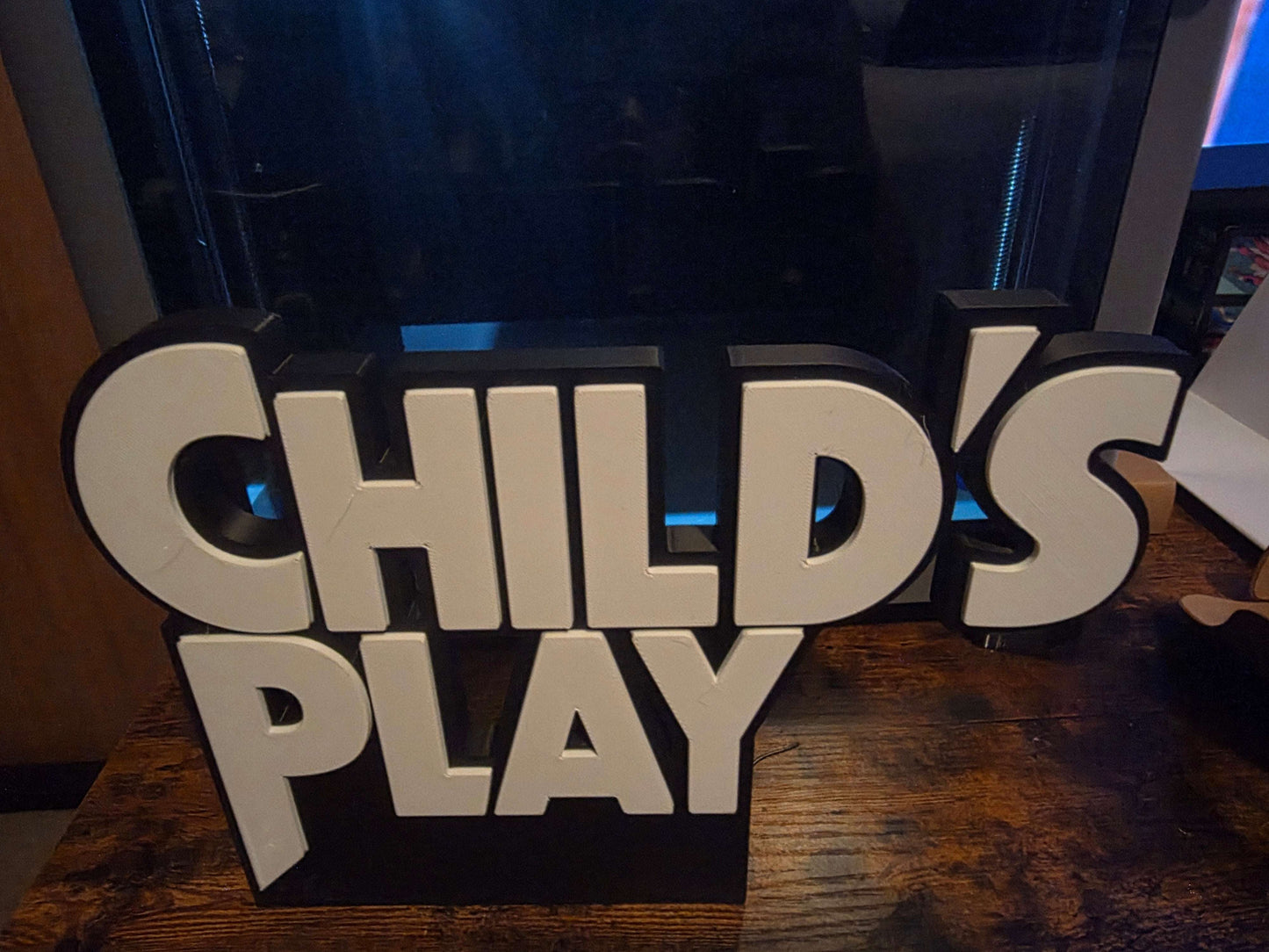 Childs Play large sign 10x8 inches black and white Chucky horror movie wall art