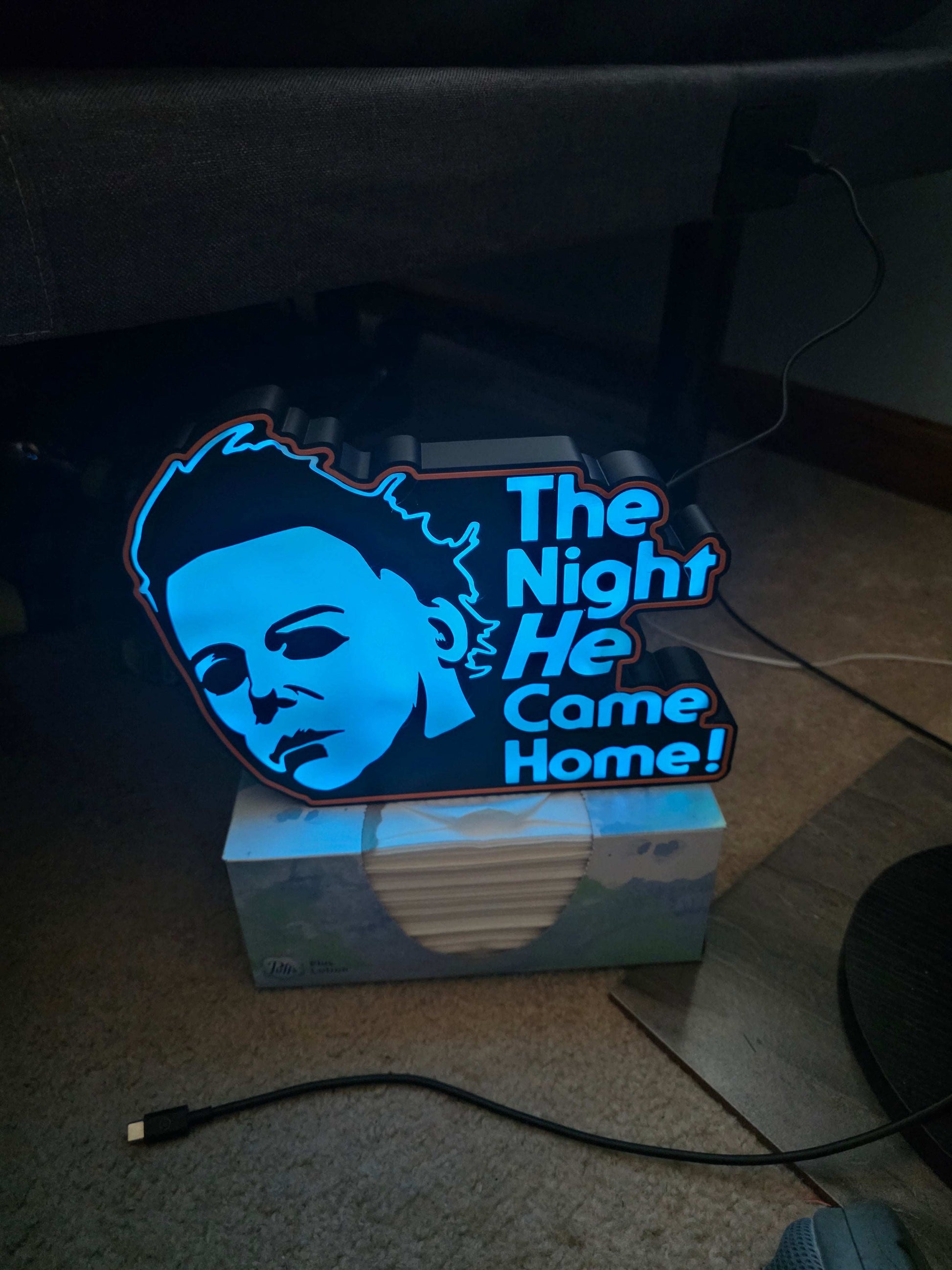 10" halloween Michael myers lightbox onn led with remote made 1-2 days by 3dCurioPrints
