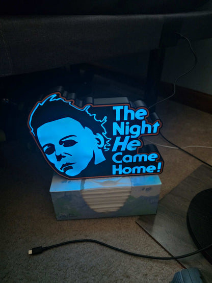 10" halloween Michael myers lightbox onn led with remote made 1-2 days by 3dCurioPrints
