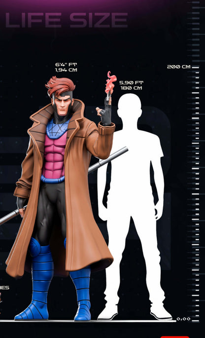 6ft 4in Life-Size Gambit weapon & card in hand glued on your side by 3dCurioPrints