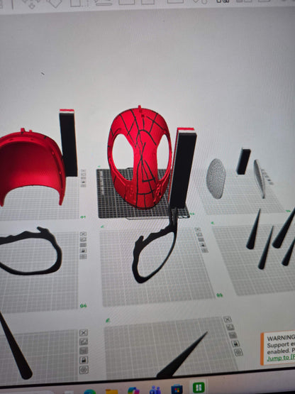 Spiderpunk helmet mask with magnetic spikes and black or white line color options
