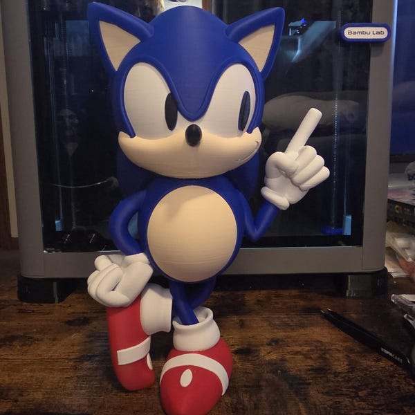 10" Sonic figure bust statue figure ready to ship by 3dCurioPrints