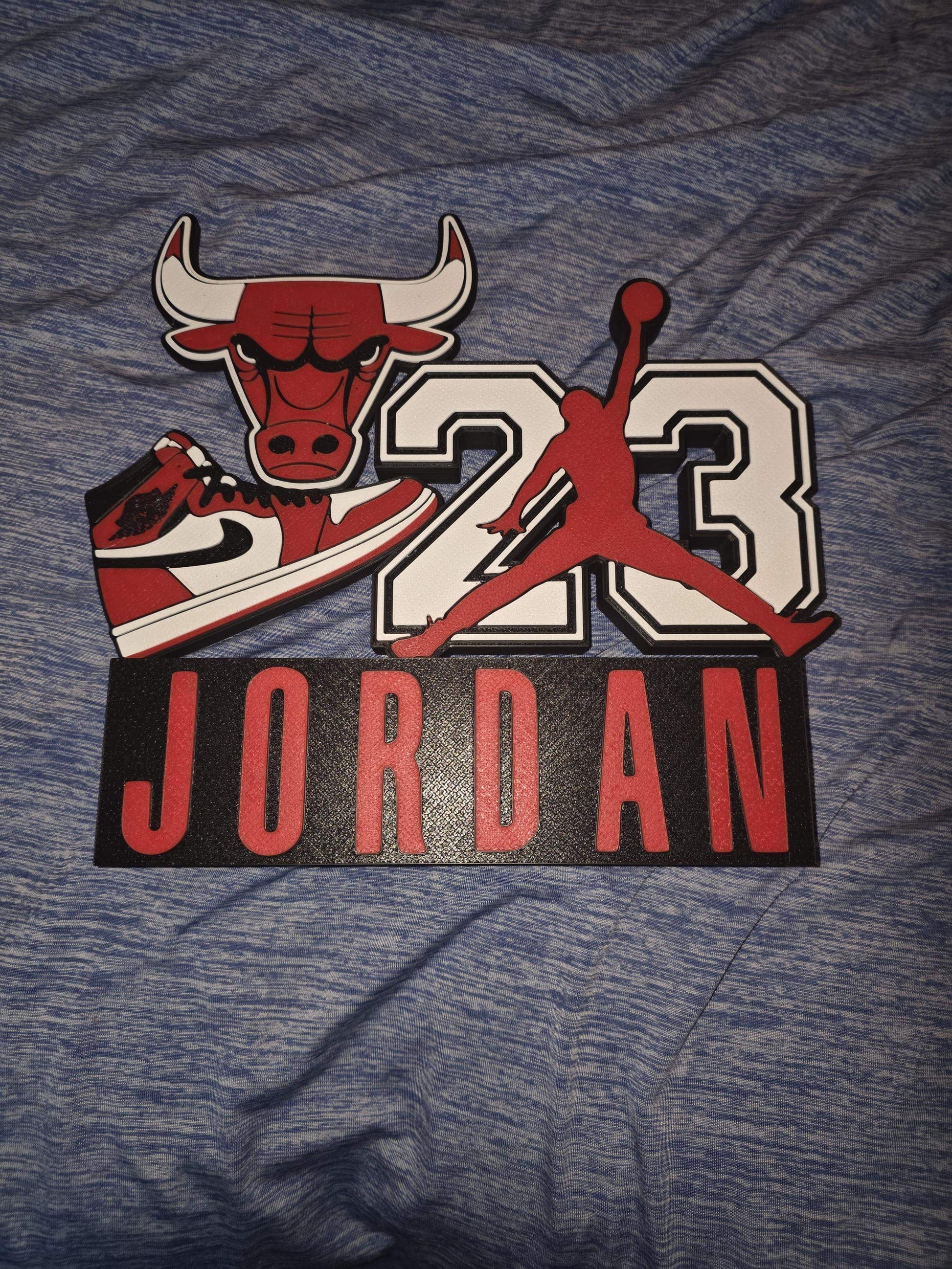 10" wall art micheal jordan chicago bulls sneakerhead by 3dCurioPrints