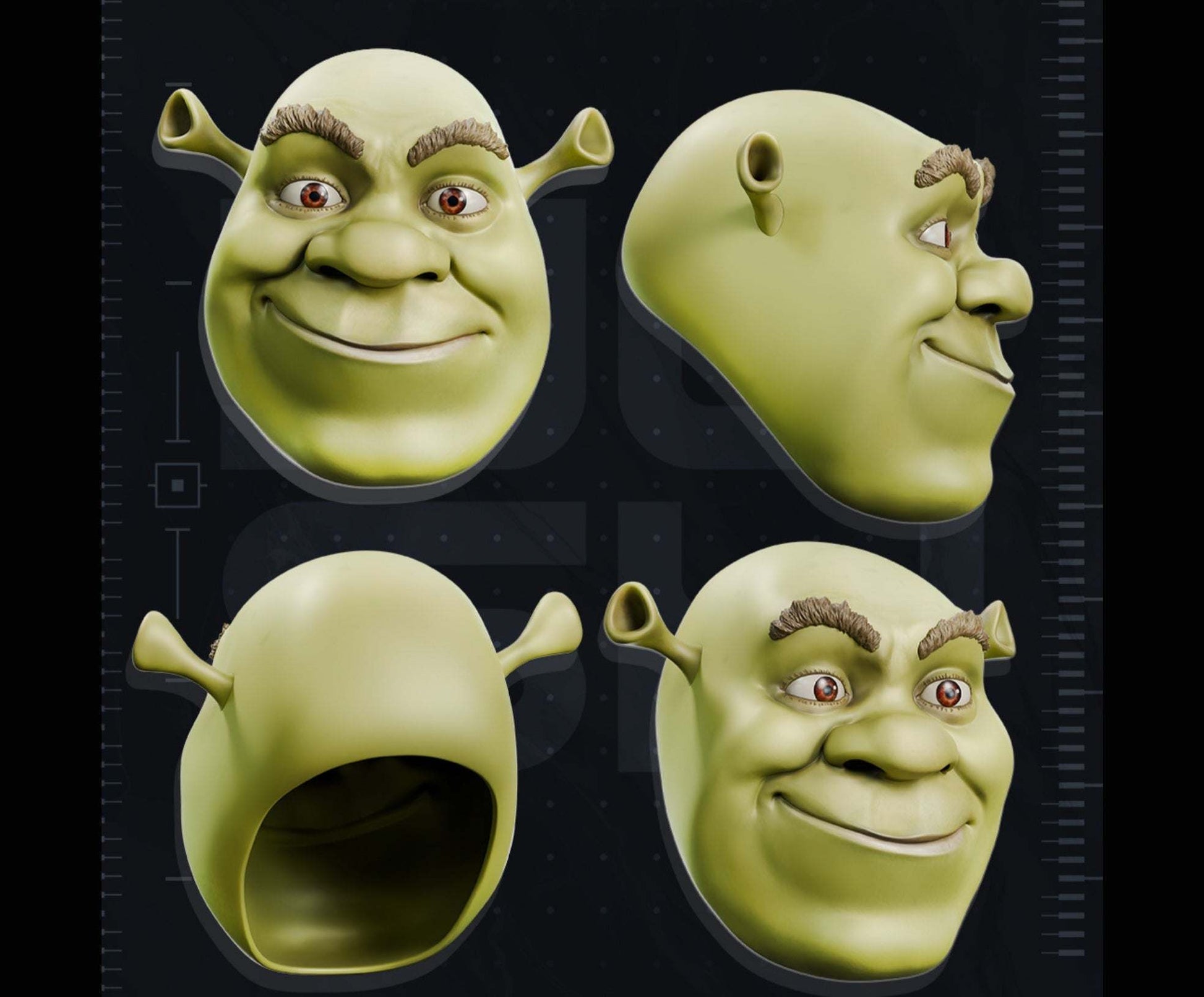 Shrek mask helmet cosplay prop fitting heads up to 24 inches for costume parties and collectibles