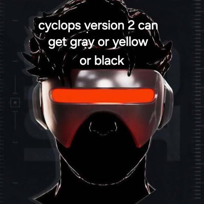 Cyclops v2 mask in red, yellow, black, and gray colors ready to ship