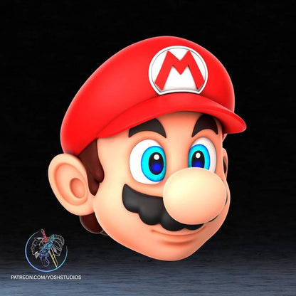 Mario-inspired plumber video game mask with magnets, one size fits all for cosplay and parties