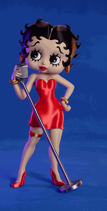 17" or 20" Betty Boop colored version mic glued on your side by 3dCurioPrints