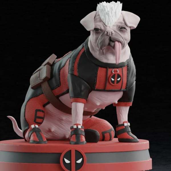Large lifesize 1:1 lifesize deadpool dogpool dog superhero made to order by 3dCurioPrints