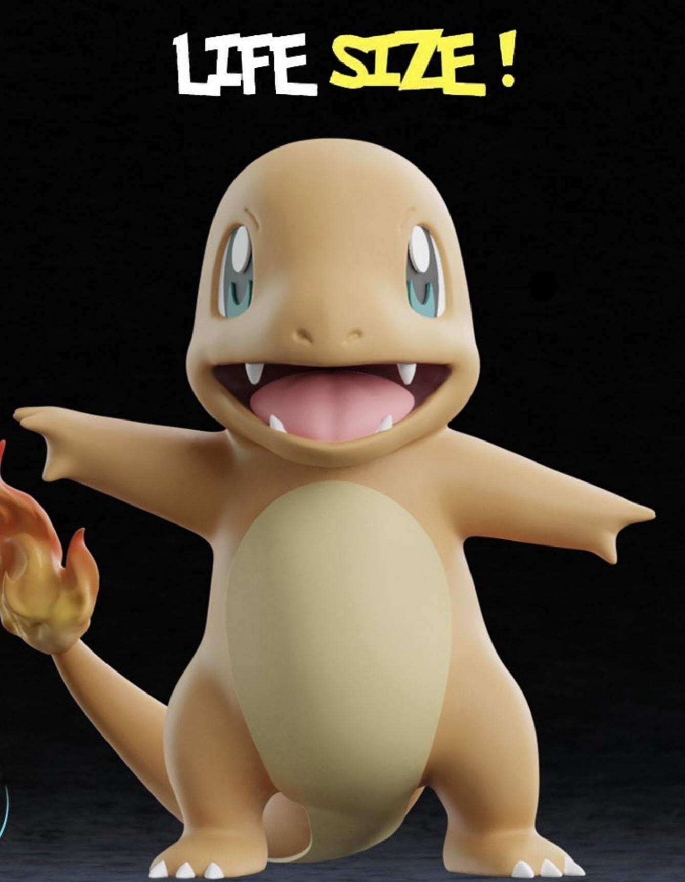 Full size 2ft pokemon charmander #07 large bust statue figure by 3dCurioPrints