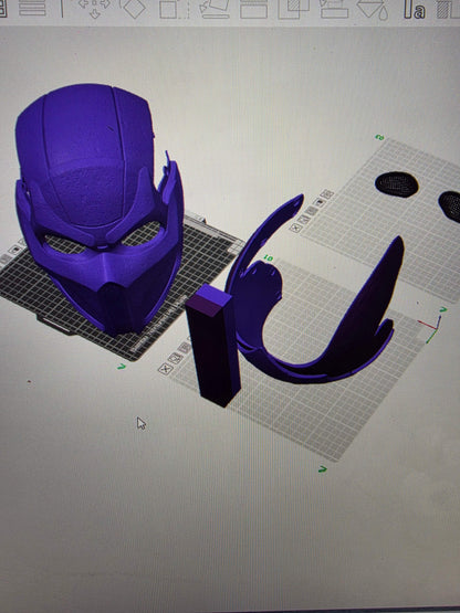 Noob salbot mk2 mask with magnets dark purple and black Mortal Kombat 2 helmet
