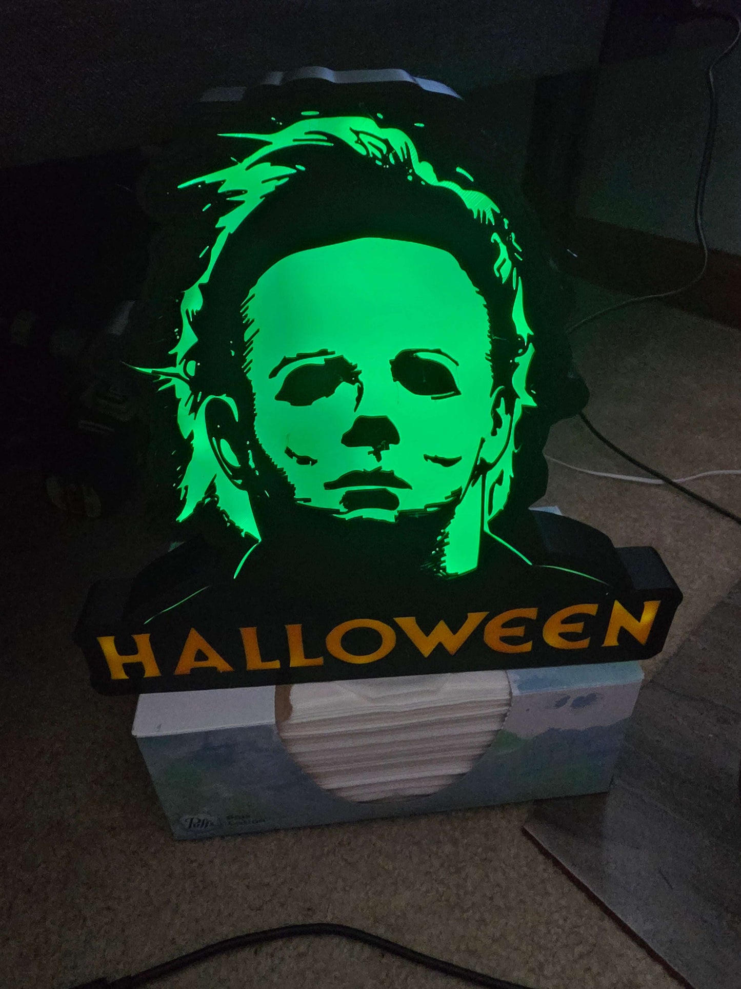 Halloween Michael myers 10" lightbox horror comes with onn led lights by 3dCurioPrints